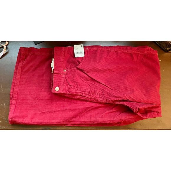 Free People CRVY Gia Cord Red Wide-Leg Jeans NWT Size 31 - Picture 4 of 4